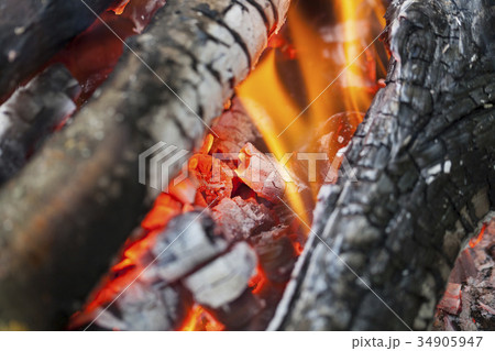 Fire on logs Fire on logs 34905947