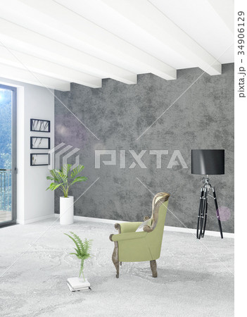 Loft bedroom in modern style interior design with 34906129