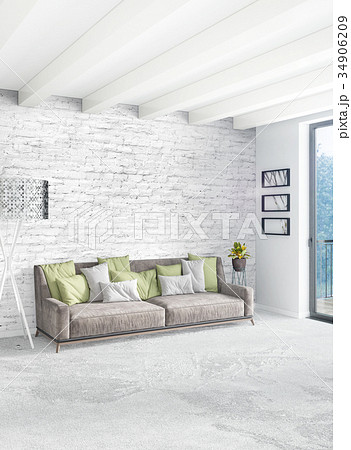Loft bedroom in modern style interior design with 34906209