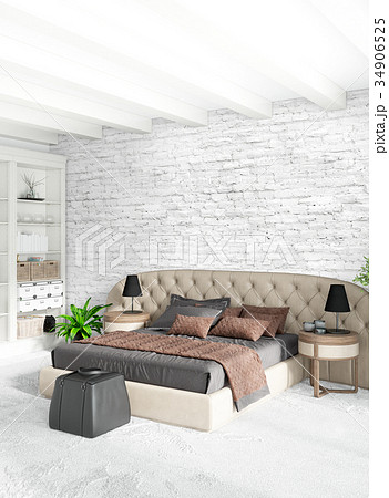 Loft bedroom in modern style interior design with 34906525