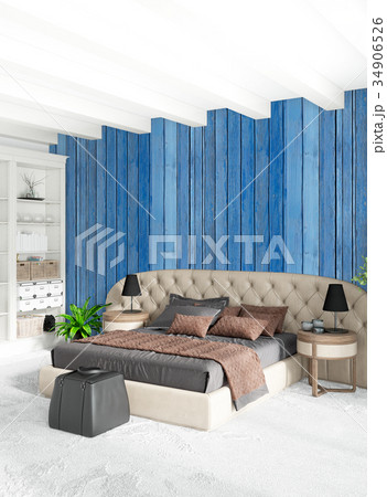 Loft bedroom in modern style interior design with 34906526