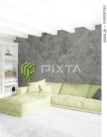 Loft bedroom in modern style interior design with 34906561