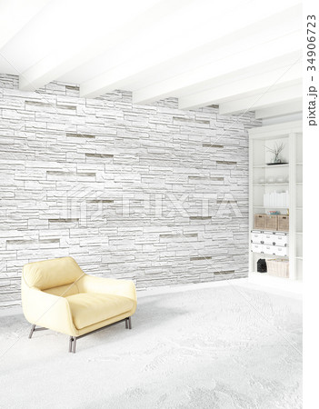 Yellow bedroom or livingroom in modern style Yellow bedroom or livingroom in modern style 34906723