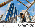 The beautiful bridge at skywalk in business town 34907420