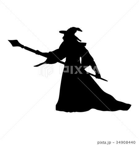 Magician wizard character silhouette fantasy 34908440