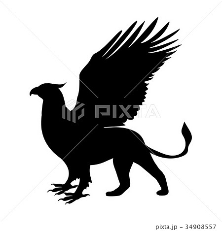 Griffin Silhouette Ancient Mythology Fantasyのイラスト素材