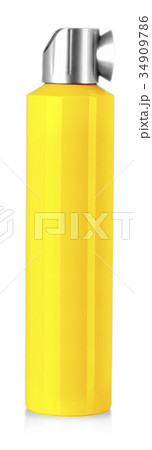 Yellow spray bottle, isolated on white background Yellow spray bottle, isolated on white background 34909786