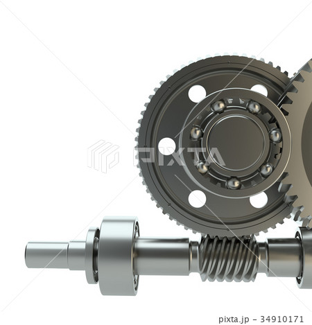 Gear metal wheels, isolated on white background 34910171