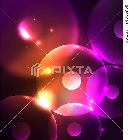 Blurred glowing circles, digital abstract Blurred glowing circles, digital abstract 34910398