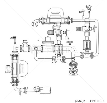 Sketch industrial equipment 34910603