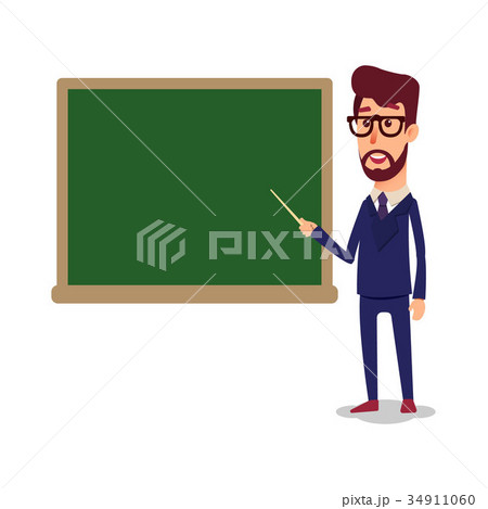 The teacher in the classroom near the blackboard 34911060
