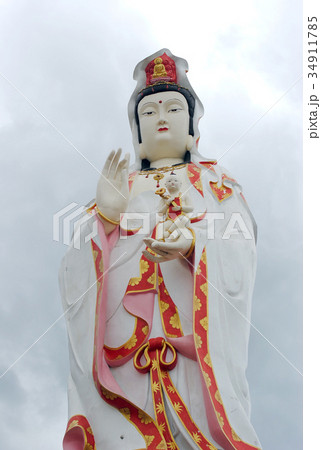 Guan Yin on a white background. 34911785
