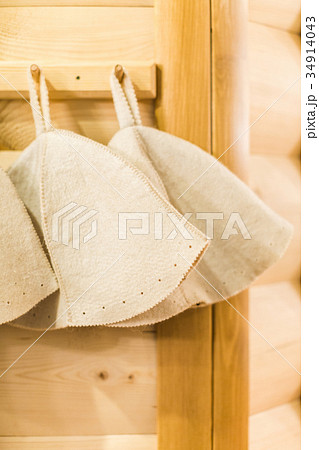 Three Russian White Wool Hats for Sauna Banya Bath 34914043