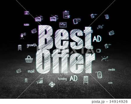 Advertising concept: Best Offer in grunge dark Advertising concept: Best Offer in grunge dark 34914926