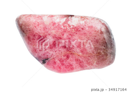 tumbled pink rhodonite gemstone isolated tumbled pink rhodonite gemstone isolated 34917164