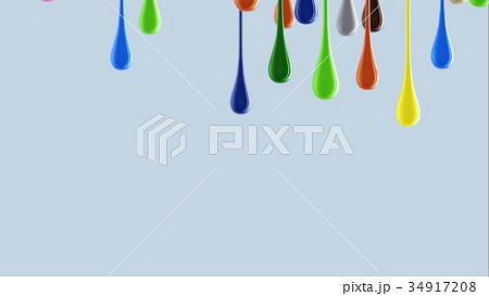 3D multicolor colorful glossy paint blobs dripping 3D multicolor colorful glossy paint blobs dripping 34917208