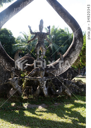 Wat Xieng Khuan Buddha park. Vientiane, Laos.. Wat Xieng Khuan Buddha park. Vientiane, Laos.. 34920343
