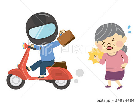 ひったくりにあう女性 34924484