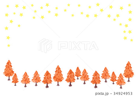 秋の森 背景 星空のイラスト素材