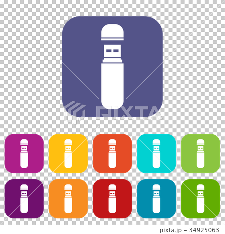USB flash drive icons set USB flash drive icons set 34925063