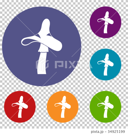 Toxic mushroom icons set 34925199