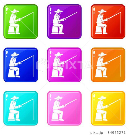 Fisherman with a fishing rod set 9 Fisherman with a fishing rod set 9 34925271