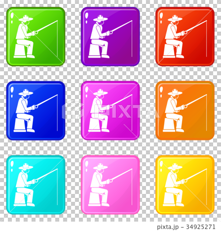 Fisherman with a fishing rod set 9 Fisherman with a fishing rod set 9 34925271