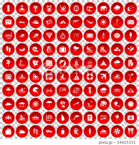 100 surfing icons set red 100 surfing icons set red 34925331