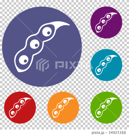 Ripe soybean icons set 34925388