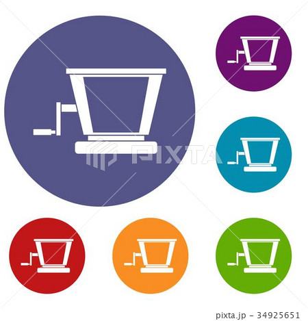 Old grape juicer icons set 34925651