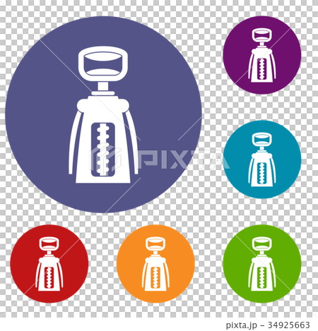 Modern corkscrew icons set Modern corkscrew icons set 34925663