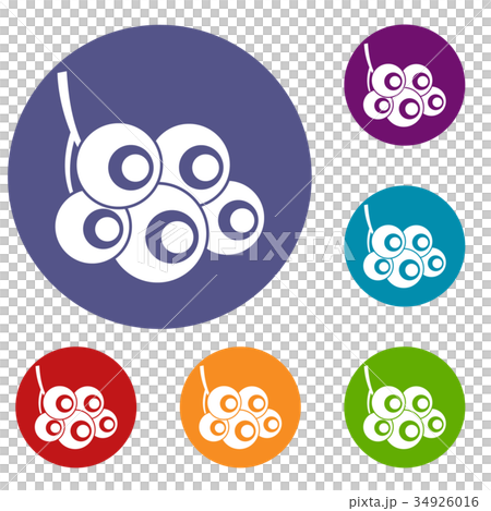 Viburnum branch icons set 34926016