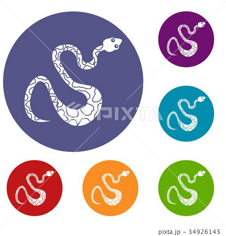 Black spotted snake icons set 34926143