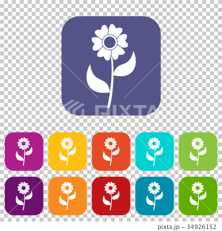 Flower icons set 34926152