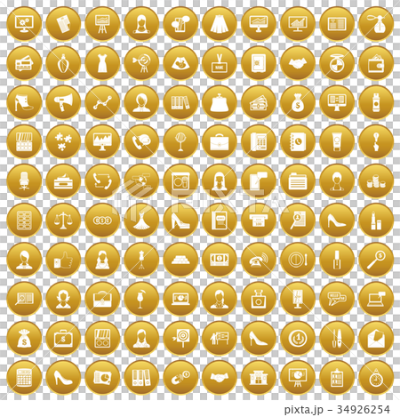 100 business woman icons set gold 100 business woman icons set gold 34926254