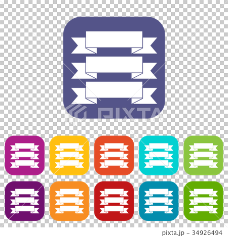 Three ribbons icons set - Stock Illustration [34926494] - PIXTA