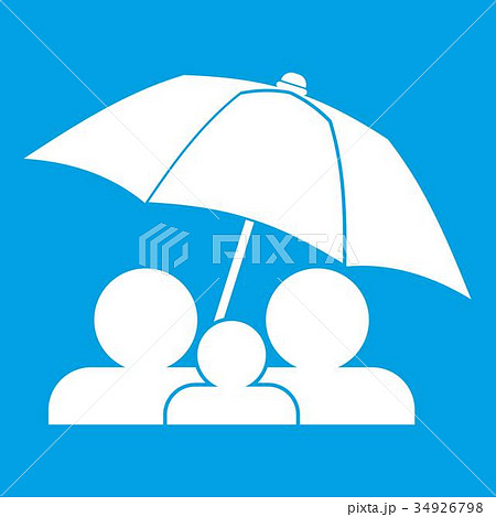Family under umbrella icon white 34926798