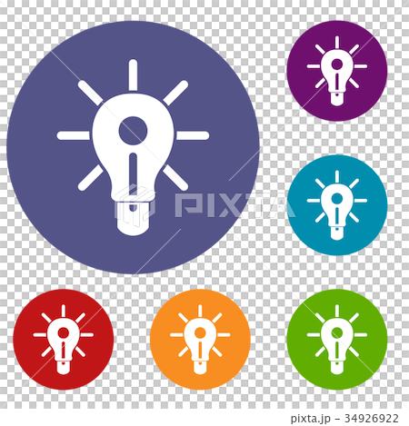 Glowing light bulb icons set - Stock Illustration [34926922] - PIXTA