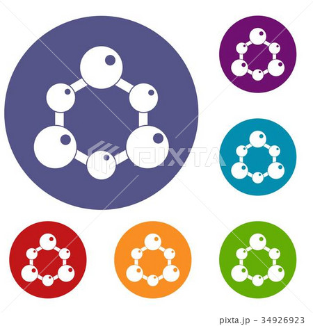 Chemical and physical molecules icons set Chemical and physical molecules icons set 34926923