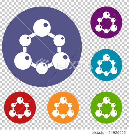Chemical and physical molecules icons set Chemical and physical molecules icons set 34926923