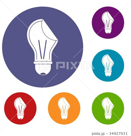 Bulb sticker icons set Bulb sticker icons set 34927031