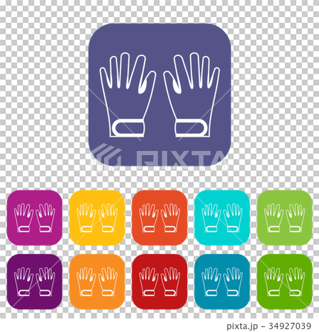 Winter gloves icons set Winter gloves icons set 34927039
