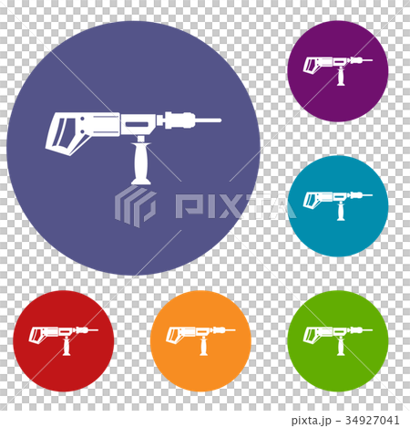 Electric drill, perforator icons set Electric drill, perforator icons set 34927041