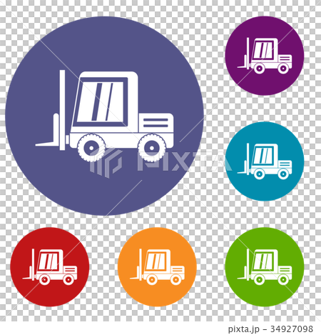 Stacker loader icons set 34927098