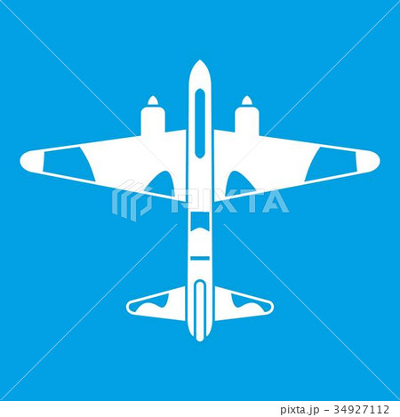 Military fighter aircraft icon white 34927112