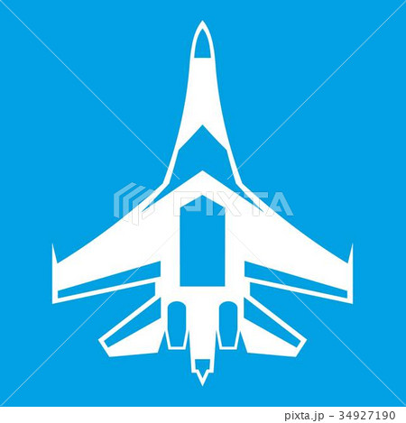 Jet fighter plane icon white Jet fighter plane icon white 34927190