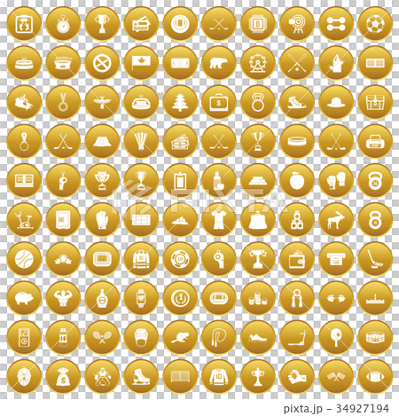 100 hockey icons set gold 100 hockey icons set gold 34927194