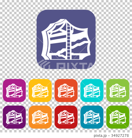 Kimchi, traditional korean food icons set 34927278