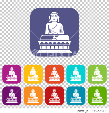 Buddha statue icons set Buddha statue icons set 34927315