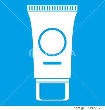 Cosmetic cream tube icon white 34927376